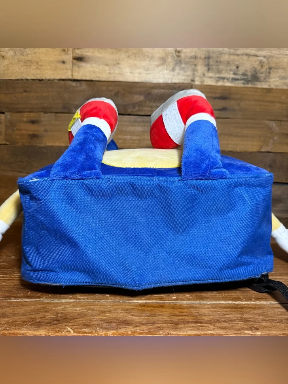 Sonic The Hedgehog Plush Backpack Book Bag Blue Sega Character Large 15